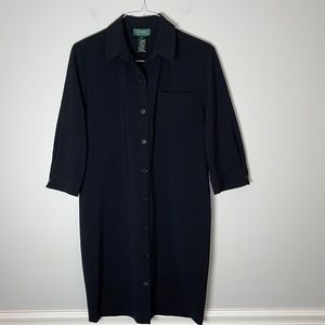 Lauren Ralph Lauren Black Button Up Dress 10
